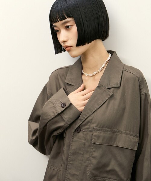 ADAM ET ROPE'（アダムエロペ）の「【Le Minor for ADAM ET ROPE'】別注 COMBINAISON AR（サロペット/オーバーオール・レディース・ブラウン/ネイビー・F）」の11枚目の写真