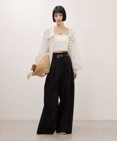 ADAM ET ROPE'(アダムエロペ)の「ワイドカラーブラウス(シャツ/ブラウス・レディース・ホワイト系/ベージュ系・F)」の4枚目の写真