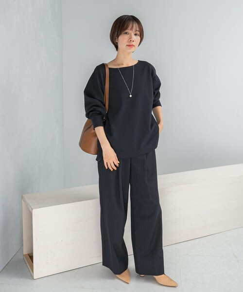 URBAN RESEARCH ROSSO（アーバンリサーチロッソ）の「ニットジョーゼットドルマンプルオーバー（シャツ/ブラウス・レディース・OFF WHITE/NAVY・FREE）」の11枚目の写真