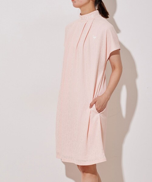 ROPE'(ロペ)の「【UV】【吸水速乾】ロゴジャガードモックネックワンピース(ワンピース・レディース・ブラック/ライトグリーン/ピンク・L/M/S)」の14枚目の写真