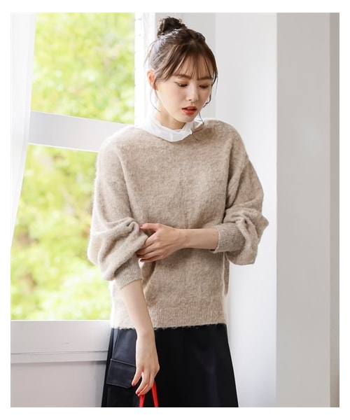 nissen（ニッセン）の「ふんわり柔らかシャギーゆるニット（ニット/セーター・レディース・チャコールグレー/ピンク/ベージュ/ブルーグレー・L~LL相当/3L~4L相当/5L~6L相当/8L相当/10L相当）」の8枚目の写真