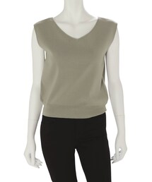 MERCURYDUO | ウォッシャブル総針ノースリーブネックレス付ニット(ニット/セーター)