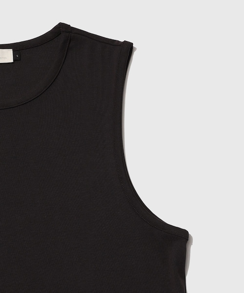 ADAM ET ROPE'（アダムエロペ）の「【AMOMENTO/アモーメント】ROUND NECK SLEEVELESS TOP（タンクトップ・メンズ・チャコール・L/M）」の16枚目の写真