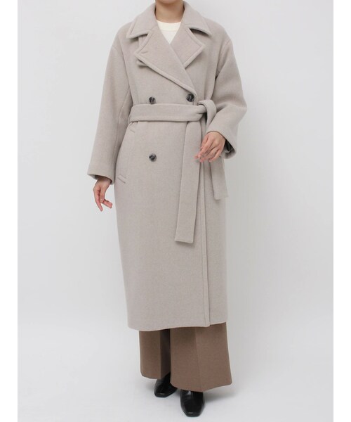 LAGUNAMOON（ラグナムーン）の「2WAYカラーロングコート（ステンカラーコート・レディース・アイボリー/ブラック/モカ・S/M）」の3枚目の写真