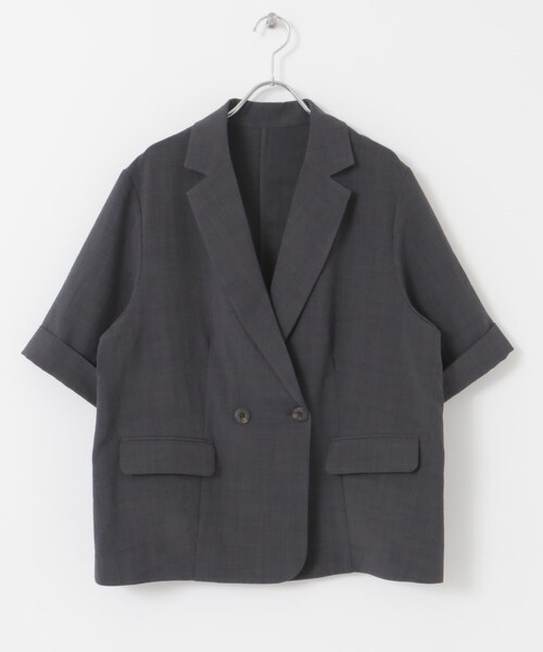 SENSE OF PLACE by URBAN RESEARCH（センスオブプレイスバイアーバンリサーチ）の「『UR TECH DRYLUXE』リネンライクジャケット（テーラードジャケット・レディース・GREIGE/CHARCOAL/BROWN/NAVY・one）」の13枚目の写真
