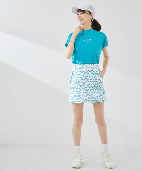 ROPE'（ロペ）の「ウェーブグラフィックプルオーバー/UV・吸水速乾（Tシャツ/カットソー・レディース・ブラック/ホワイト/ターコイズ・L/M/S/XL）」の14枚目の写真