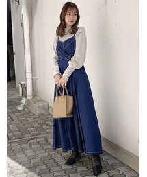 dazzlin | カシュクールステッチレイヤードワンピース(ワンピース)