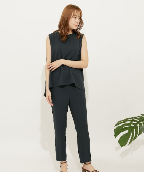 SENSE OF PLACE by URBAN RESEARCH（センスオブプレイスバイアーバンリサーチ）の「バックフレアセットアップ(テーパード)（セットアップ・レディース・GREIGE/GREEN/NAVY・S/M）」の3枚目の写真