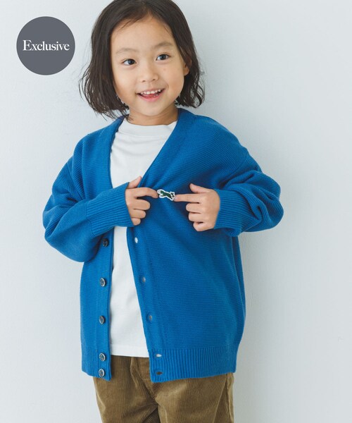 URBAN RESEARCH DOORS(アーバンリサーチドアーズ)の「『別注』PENNEYS×DOORS THE FOX Vネックカーディガン(KIDS)(カーディガン/ボレロ・キッズ・RED/BLUE/TOP GRAY・105/120/135)」の2枚目の写真