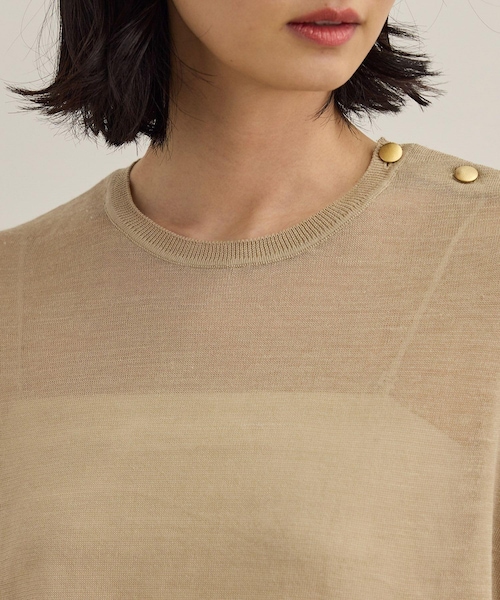 ROPE'（ロペ）の「ラミー フレンチスリーブプルオーバー/サマーニット（ニット/セーター・レディース・ベージュ/ネイビー/ブルー・F）」の20枚目の写真