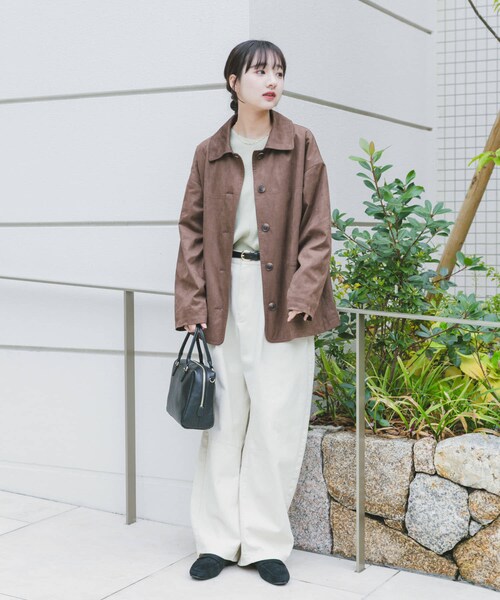 ITEMS URBANRESEARCH（アイテムズ アーバンリサーチ）の「フェイクスエードオーバージャケット（テーラードジャケット・レディース・BEG/BRN・Free）」の7枚目の写真