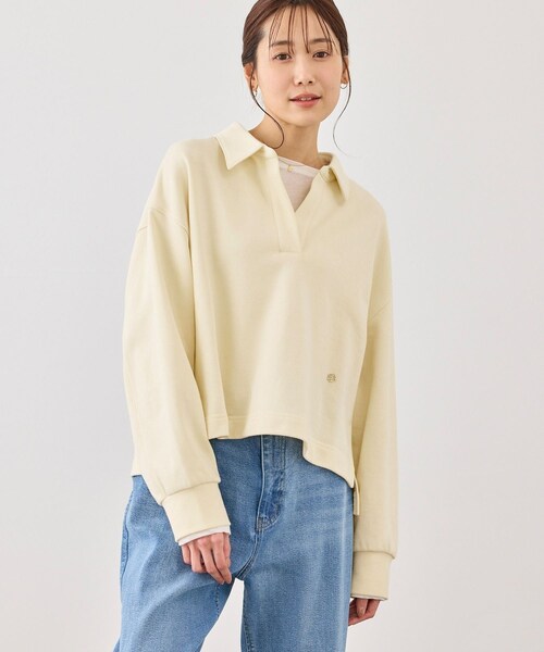 ROPE' PICNIC（ロペピクニック）の「スキッパースウェット（スウェット・レディース・ライトグレー/ホワイト/ネイビー/クリーム系・F）」の4枚目の写真