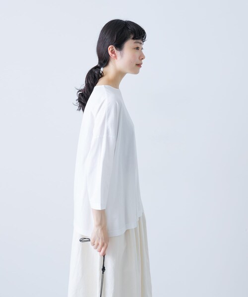 かぐれ（カグレ）の「ボートネック7分袖ワイドカットソー（Tシャツ/カットソー・レディース・OFF/PINK/SMOKE NAVY・FREE）」の7枚目の写真