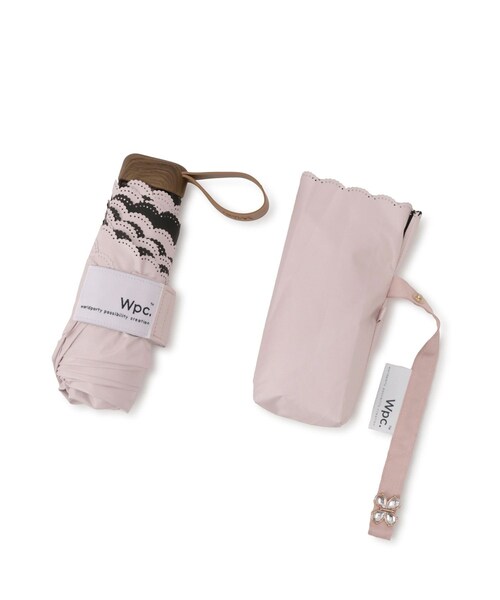 ROPE' PICNIC(ロペピクニック)の「【Wpc.】遮光ビジューボタンmini 折りたたみ日傘/UVカット・晴雨兼用(折りたたみ傘・レディース・ブラック/ホワイト/ピンク・F)」の15枚目の写真