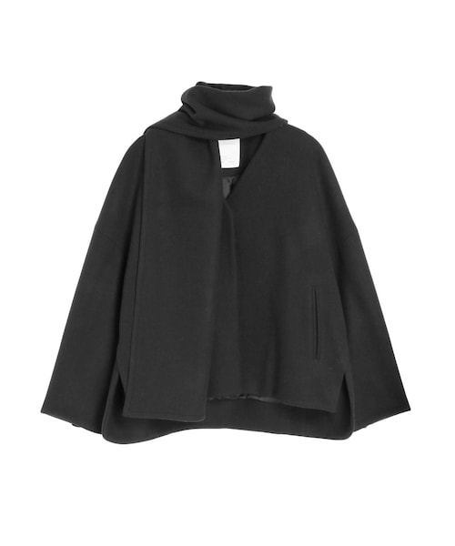 ELENDEEK（エレンディーク）の「STOLE V NECK SHORT CT（ステンカラーコート・レディース・グレー/ブラック/ベージュ・F）」の2枚目の写真