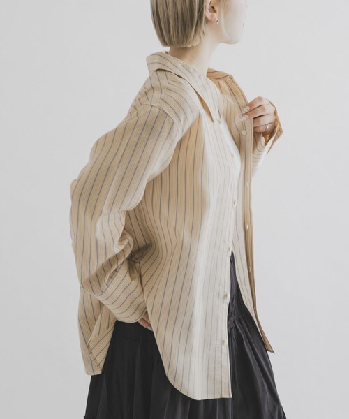 THE GOODLAND MARKET（ザグッドランドマーケット）の「cwtch　STRIPE 2WAY SHIRT（シャツ/ブラウス・レディース・MINT/ORANGE・Free）」の15枚目の写真