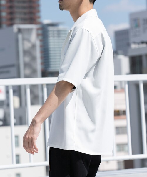 URBAN RESEARCH ROSSO（アーバンリサーチロッソ）の「『WEB限定』『セットアップ対応』パナマ風オープンカラー半袖シャツ（シャツ/ブラウス・メンズ・NAVY/WHITE/ICE GRAY/MOCHA/BLACK・M/L）」の22枚目の写真