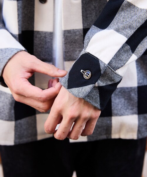 ADAM ET ROPE'（アダムエロペ）の「《別注》【BONCOURA/ボンクラ】オープンカラーネルシャツ ブロックチェック（シャツ/ブラウス・メンズ・ブラック・36/38/40/42）」の22枚目の写真