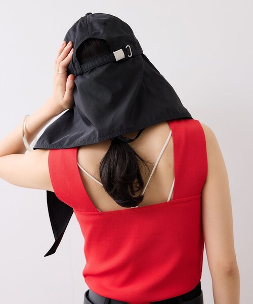 VIS（ビス）の「マイナス18℃ネックカバーつきUVキャップ/UVカット・遮熱（キャップ・レディース・ブラック/ベージュ・F）」の5枚目の写真