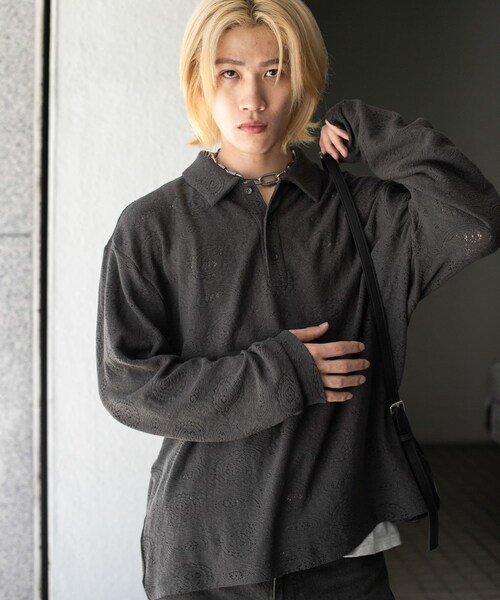 SENSE OF PLACE by URBAN RESEARCH（センスオブプレイスバイアーバンリサーチ）の「シアーペイズリーポロシャツ（ポロシャツ・メンズ・IVORY/CHARCOAL/BROWN・M/L）」の19枚目の写真