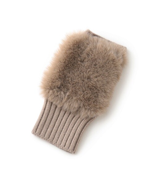 VIS（ビス）の「フィンガーレスファーアームウォーマー（手袋・レディース・キナリ/ベージュ・F）」の13枚目の写真