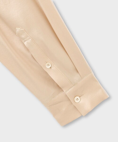 ROPE'（ロペ）の「GWIL SILK SATIN PANTS｜シルクサテンストレッチワンピース（シャツワンピース・レディース・ホワイト/ベージュ・F）」の10枚目の写真