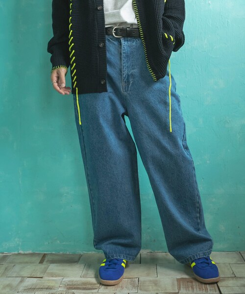 SENSE OF PLACE by URBAN RESEARCH（センスオブプレイスバイアーバンリサーチ）の「ストレートデニムパンツ（デニムパンツ・メンズ・BLACK/L.INDIGO・S/M/L）」の15枚目の写真