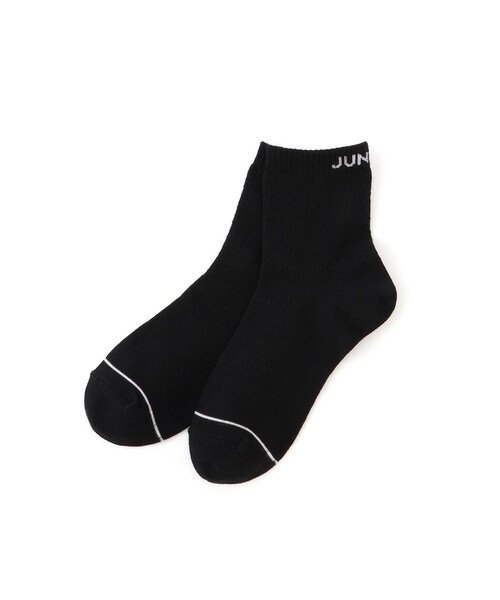 ROPE'（ロペ）の「ロゴ×透かし柄ミディ丈ソックス（ソックス/靴下・レディース・ブラック/ホワイト/ネイビー・F）」の4枚目の写真