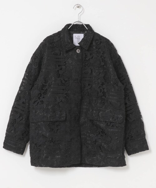 URBAN RESEARCH DOORS(アーバンリサーチドアーズ)の「LAYAS LACE COVERALL(カバーオール・レディース・WHITE/BLACK・One)」の2枚目の写真