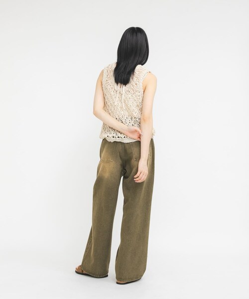 KBF（ケイビーエフ）の「マッドクラッシュデニム（デニムパンツ・レディース・KHAKI/BLUE・36/38）」の9枚目の写真