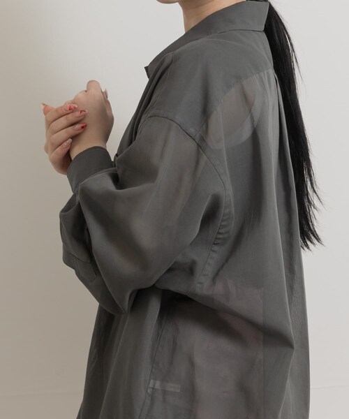 THE GOODLAND MARKET（ザグッドランドマーケット）の「『別注』MIDIUMISOLID×TGM　sheer voile shirts（シャツ/ブラウス・レディース・SAX/GRAY/OFF・one）」の8枚目の写真