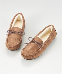 nissen | エコファーリボンモカシンシューズ（ワイズ３Ｅ）(バレエシューズ)