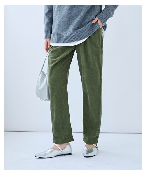 nissen（ニッセン）の「大きいサイズ カットコーデュロイイージーパンツ（ゆったり太もも）（パンツ・レディース・グレージュ/ライトブラウン/黒/オリーブグリーン/チャコールグレー・L/LL/3L/4L/5L/6L/8L/10L）」の11枚目の写真