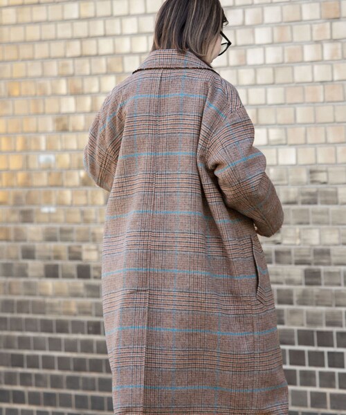 URBAN RESEARCH DOORS(アーバンリサーチドアーズ)の「FORK&SPOON チェックダブルコート(チェスターコート・レディース・BRNCHK/CHCCHK・1)」の7枚目の写真