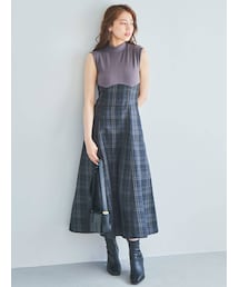 dazzlin | 【WEB限定】チェックノースリーブコルセットワンピース(ワンピース)