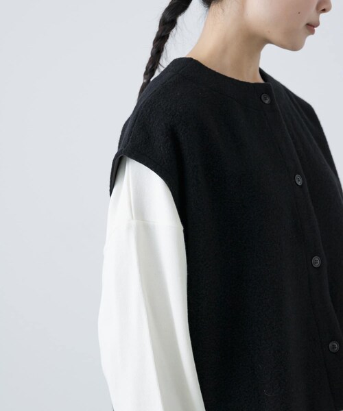 かぐれ（カグレ）の「ナッピングウール2WAYベスト（ベスト・レディース・BLACK/CHARCOAL・FREE）」の15枚目の写真