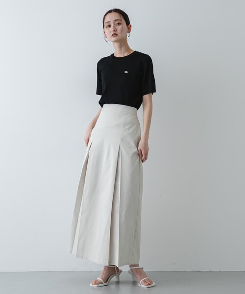 SENSE OF PLACE by URBAN RESEARCH（センスオブプレイスバイアーバンリサーチ）の「『洗濯可』プレートツキニットTシャツ(半袖)（ニット/セーター・レディース・IVORY/BLACK/GRAY・One）」の13枚目の写真