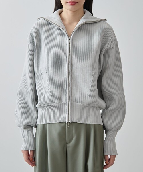 VIS（ビス）の「Wジップハイネックニットカーディガン（カーディガン/ボレロ・レディース・ライトグレー/ネイビー/レッド系・F）」の17枚目の写真