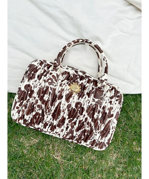 EVRIS（エヴリス）の「ワイドスクエアハンドBAG（ハンドバッグ・レディース・ホワイト/ブラック/ミックス・F）」の4枚目の写真