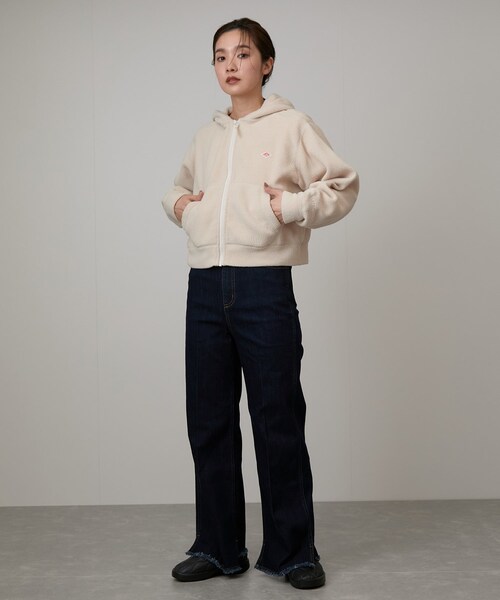 NERGY(ナージー)の「DANTON #DT-C0363 POL_ZIP PARKA(パーカー・レディース・ブラック/キナリ・M)」の8枚目の写真