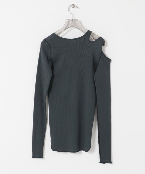 URBAN RESEARCH（アーバンリサーチ）の「HAKUJI　Shoulder hole Long-Sleeve（Tシャツ/カットソー・レディース・BLUE GREY/BLACK・FREE）」の9枚目の写真