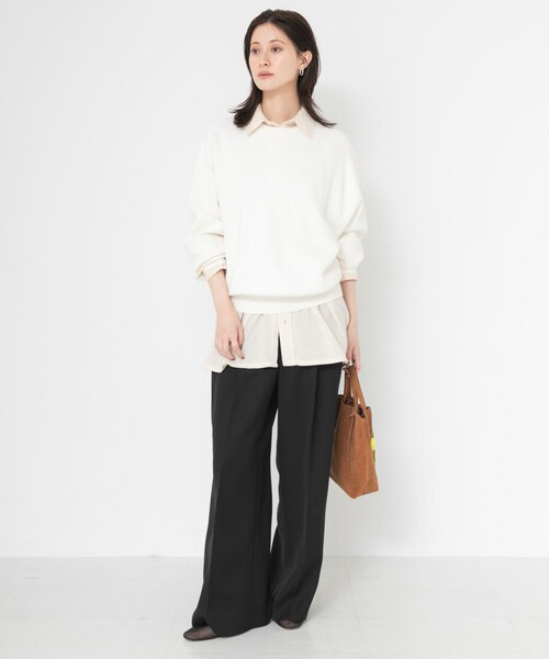 URBAN RESEARCH(アーバンリサーチ)の「コットンカシミヤスウェットニット(ニット/セーター・レディース・OFF WHITE/GRAY/DRK NAVY・Free)」の11枚目の写真