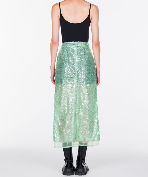 URBAN RESEARCH（アーバンリサーチ）の「VIVIANO　Sequins Midi Skirt（スカート・レディース・GREEN・M）」の4枚目の写真