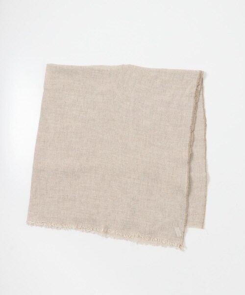 かぐれ（カグレ）の「OLU NATURAL BASIC　カシミヤ ラミー交織セルビッチラインストール（マフラー・レディース・グレー/ブラウン・-）」の4枚目の写真