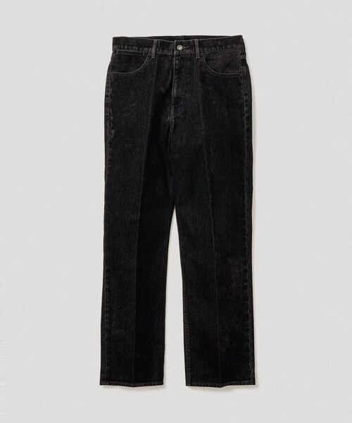 ADAM ET ROPE'（アダムエロペ）の「【ISKO】フロッキーデニム ストレートスラックス / ADAM ET ROPE' JEANS -IMAG-（デニムパンツ・メンズ・ブラック系/ダークブラウン系・L/M）」の2枚目の写真