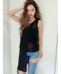 GYDA | アシンメトリーニット タンクトップ(タンクトップ)