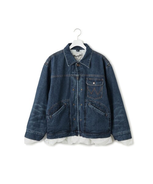 ADAM ET ROPE'(アダムエロペ)の「【PILLINGS x WRANGLER】DENIM JACKET(デニムジャケット・レディース・ブルー・M/S)」の4枚目の写真