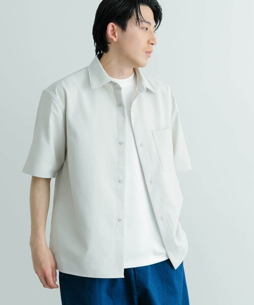 ITEMS URBANRESEARCH（アイテムズ アーバンリサーチ）の「ドライタッチ レギュラーカラー 半袖シャツ（シャツ/ブラウス・メンズ・IVO/MNT/BLU/CHA・M/L）」の9枚目の写真