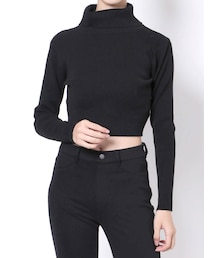 EVRIS | タートルショートリブニットトップス(ニット/セーター)