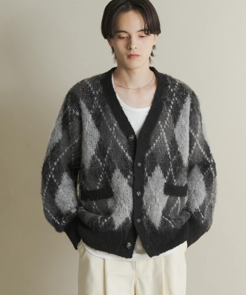 SENSE OF PLACE by URBAN RESEARCH（センスオブプレイスバイアーバンリサーチ）の「アーガイルVネックカーディガン（ニット/セーター・メンズ・BLACK/BLUE/NAVY/BROWN・M/L）」の10枚目の写真